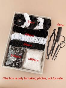1109pcs/Set Women's Brown Tone Hair Accessories Set, Fashionable Satin Scrunchies, High Elastic Seamless Hair Ties, Unique Caramel Color Disposable Hair Bands, Stretchy Ponytail Holders, Minimalist Style For Casual, Party, Daily Use (No Gift Box)