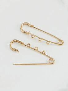 5枚/10枚 2英寸 3孔 银色/金色金属胸针别针，DIY胸针配件 办公配饰 衬衫外套饰品 圣诞节万圣节服装别针 趣味可爱教师礼物 服装配饰 包包挂饰