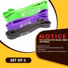 Draper's Strength Heavy Duty Resistance Stretch Loop Bands For Powerlifting Workout Exercise And Assisted Pull Ups - #103樂團套裝黑綠 - 查看 3