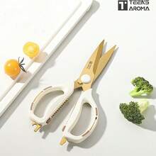 2 buc foarfece de bucătărie și curățător de legume, oțel inoxidabil cu mânere din silicon antiderapante, multifuncționale pentru carne și păsări de curte, mașina de spălat vase, tăiere și utilizare convenabile, material durabil, cadou excelent