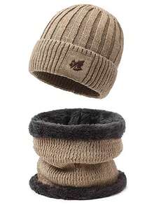 3pcs Set: Knitted Thickened Beanie Hat, Scarf, And Gloves, Unisex Fashion Outdoor Cycling Versatile Accessories Autumn Decor