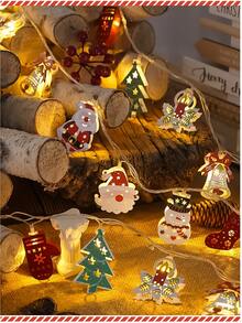 1 peça de luzes de corda de Natal 1 peça de luzes de corda de LED festivas de Natal, design de Papai Noel e boneco de neve, decoração de Natal interna alimentada por bateria, sem bateria incluída, componentes eletrônicos para decoração de Natal, decoração de Natal, decoração de árvore de Natal, decoração de presente de Ação de Graças, casamento, decoração de casa, decoração de outono, decoração de aniversário para presentes, suprimentos para festas, jardim interno externo, decoração de festival de férias, decoração de Halloween, decoração de parede, enfeites de Halloween