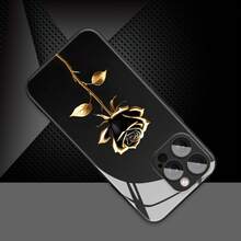 Funda para Teléfono: Diseño Minimalista en y Rosa Dorado , Compatible con iPhone 17/17Pro/17Promax/17air/16/16Pro/16ProMax/16Plus/15/15Plus/15Pro/15ProMax, 14/14Plus/14Pro/14ProMax, 13/13Pro/13ProMax, 12/12Pro/12ProMax, 11/11Pro/11ProMax, 7/8Plus, XR/Xs/XsMax, Cobertura Completa con - Negro - Ver 3