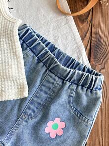 2 قطعة من الأعلى المزركش بنقشة جلد الأناناس والسراويل ذات الساق المستقيمة المطبوعة بأزهار ملونة مع جيوب، تماشى أنيق وجميل للخروج، المنزل، الحفلات - لون مشمشي - مشاهدة 3