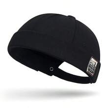 1 pieza Gorra de calabaza sin ala de tela unisex, gorra de casero retro, estilo de moda callejera coreana de hip-hop