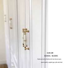 2 Pieces Gold Ceramic Handles Simple Handles Cabinet Drawer Door Handles Zinc Alloy (Size: 1136 K Gold - White Porcelain