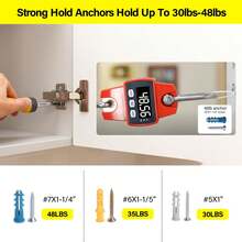 140 Pcs Drywall Anchors And Screws Kit - Assorted Sizes For Shelves, Mirrors, And Home Decor - Black - View 2