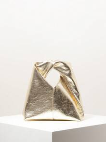 Bridal Party Ruched Handbag, Prom Bag, Asymmetric Bag, Prom Accessories, Elegant Women's Bag, Wedding Items, Fall Purse (Pattern Random) - Gold - View 1