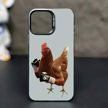 La funda del IMD cuenta con un innovador diseño de gallina BOXEADORA plateada - compatible con el  16 / 15 / 14 / 13 / 12 / 11 / Pro / pro Max / plus, una ligera funda antideslizante / funda impresa / funda ultravioleta / nuevo modelo, regalo perfecto para usted y su familia / amigos - Oscuro-122 - Ver 7