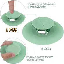 1PCS Push-Open Drain Plug, UFO-Shaped Silicone Sink, Anti-Blocking And Deodorizing Floor Drain Strainer, Bathroom Accessories, Sink Stopper, Sink Drain Strainer - 隨機 - 查看 6