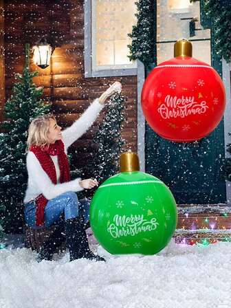 1/4 Piece Christmas Inflatable Snowball Set - Decorated With Colorful Lantern Balls - Create A Festive Atmosphere And Build Your Own Winter Wonderland - Enjoy The Cute Cartoon Christmas Inflatable Balls
