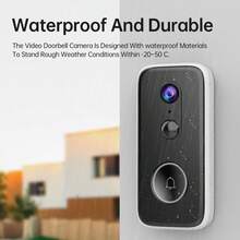 2K Full HD Wireless Doorbell Camera, Home Intercom, Full-Color Night Vision, 2.4G WiFi Rechargeable Security Doorbell, PIR Motion Sensor, Two-Way Audio, Voice Changer Function, No Drilling Or Wiring Required, Tamper Alarm, Lifetime Free Cloud Storage - Black - View 8