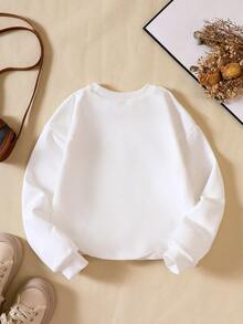 1 Stück Jungen Halloween Lässig Loose Geist und BOO Englisch Muster bedruckter Rundhals Langarm Hoodie, ein modisches Outfit geeignet für Herbst und Winter, perfekt für Halloween Partys