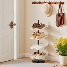 Estantería para zapatos de 3/4/5 niveles, organizador de zapatos de pie, fácil de ensamblar, estantería de almacenamiento de zapatos apilable para ahorrar espacio, sostiene múltiples pares de zapatos, para sala de estar, dormitorio, casa de alquiler