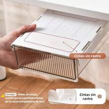 2 Paquetes Deslice El cajón debajo del escritorio 21cmx24cm, Organizador de Cajones Autoadhesivo para Debajo del Escritorio, Cajón Debajo del Escritorio, Cajón Debajo de la Mesa para - Adhesivo - Ver 3