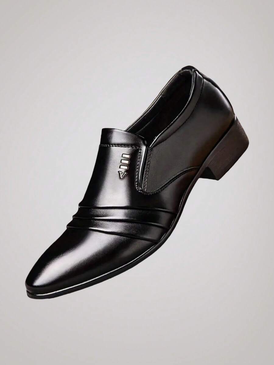 OFFICEAU elegante schwarze Lackleder-Kleiderschuhe mit niedrigem Absatz - Raffiniertes Design, hochwertiges PU-Material, Schnappverschluss und vielseitiger Stil für Hochzeiten, Partys und Büromode, Old Money