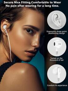 Wired Earphones 3.5mm Jack Earbuds Audio Earphones Headphones Electronic Calls & Music Bass Stereo In-Ear Headphones Wireless Headphones Headset For Ipad/Pc