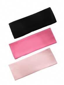 1/3/4条装纯色运动头带，日常休闲配饰发带头巾发箍吸汗带秋冬季女士发饰度假装扮优雅围巾女士头巾柔软头巾