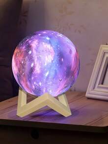 1 件手绘 DIY 星空星球月亮小夜灯，手工绘图涂鸦绘画手工制作，适合万圣节、圣诞节、感恩节、情人节、斋月等节日、日常礼物 - 多色光 - 查看 12