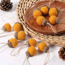 6/12 buc ghindă din pâslă ornamente feltru ghindă minge ghirlandă toamna Ziua Recunoștinței agățat decor Crăciun casă de la țară șemineu decor de perete