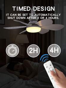 6-Blade LED Ceiling Fan With Light And Remote Control, E27 Base, 40W Dimmable LED Ceiling Fan Suitable For Bedroom And Living Room, 3 Wind Speeds, Timer, Night Light Function