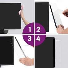 1 件办公桌配件多功能电脑显示器备忘板 - 办公用品男女电脑便签架家居装饰（光滑显示器备忘板） - 透明 - 查看 5