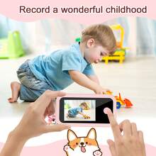 儿童智能手机玩具，女孩礼物，触屏高清双摄像头独角兽儿童手机玩具，高清数码相机，带硅胶保护套，圣诞节生日礼物，适合6-12岁女孩 - 彩色 - 查看 4