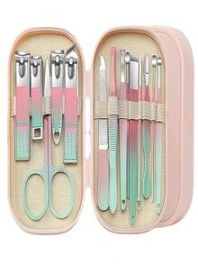 专业美甲美足护理套装，女士个人护理套装，足部护理套装（含耳垢清除器、指甲钳、美甲工具），男女通用旅行包，送亲朋好友及父母的礼物 - 彩色 - 查看 20