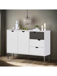 Mueble Bufetero Aparador Credenza Bufetera Con 2 Puertas - Blanco - Ver 4