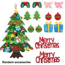 1 Set DIY Felt Christmas Tree With Decorations, Children's Christmas Gift, New Year Door/Wall Decor, Party Decoration, Christmas Hanging Ornament, Christmas Decoration Party Supplies Gift - Multicolor - View 6