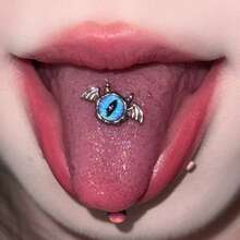 Titanium Steel Devil Eye Tongue Piercing, Sexy Tongue Ring Piercing Jewelry