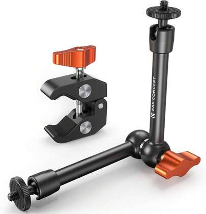 B&T  Concept 9.8" Magic Arm Clamp Kit With 1/4" & 3/8" Thread Screw 360 °   Ball Heads Articulating Magic Arm Camera Mount For DSLRs, Monitor, Flash, LED Light, Microphone, Camera Cage, Action Camera