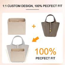 Felt Purse Organizer Inserts For Picotin 22 18Inserts HandBag Inner Bag Organizer High Quality Large Capacity Inner Bag (BEIGE) - Beige - View 2