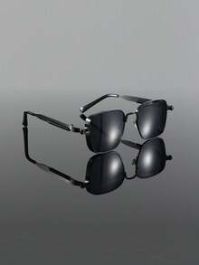 1 paire de lunettes carrées classiques rétro Steampunk pour hommes, avec un cadre en métal, décorées de branches à ressort. Élément essentiel pour les fêtes, les festivals et les rassemblements - Multicolore - Voir 7