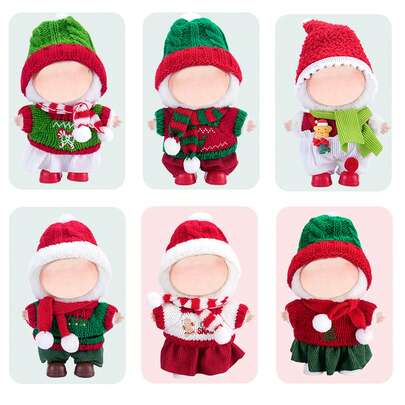 6.69 Inch Christmas Doll Outfit Set, Compatible With 6.69 Inch Dolls, Includes Fashionable Headpiece, Clothing And Pants Or Skirt, Adorable Christmas Accessories For Play And Display (Doll Not Included)