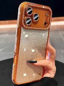 1pc Luxury Bling Glitter Diamond Sequin Electroplated Clear Phone Case Compatible With IPhone 17 AIR 16 15 14 13 12 11 Pro Max Plus Soft Silicone Back Cover