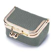 Nuevo joyero de piel sintética de unicolor para mujeres, organizador de anillos, collares, aretes, monedero mini con cierre de beso, cartera de Halloween, estuche de viaje para joyas, caja de almacenamiento de cosméticos, monedero mini, regalo de Navidad, regalo divertido, regalo pequeño, regalo para el Día del Maestro, regalo para mujeres