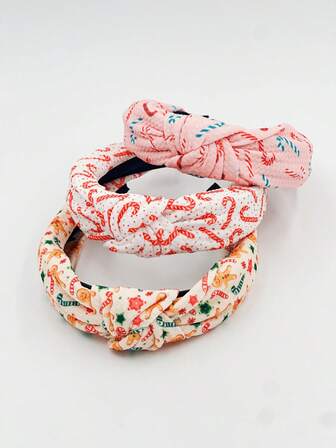 1pc/3pcs New Christmas Headband Snowman Christmas Candy Cane Holiday Party Friends Gathering Home Washing Face Versatile, Hair Hoop ,Christmas Decorations Home Holiday Essential ,Hairband For Women Hair Accessories