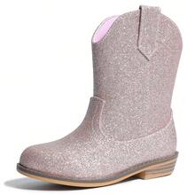 Kids Western Boots - Easy Slip-On Comfort, Faux Leather Upper, Durable Sole For School & Playdates, ClassicPicks Cowboy Style Boots - 粉色 - 查看 1