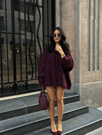 Senya Women's Fall And Winter New Round Neck Pullover Sweater, Loose Casual Versatile, Commuting, Holiday, Birthday, Party, Wedding, New Year, Valentine's Day, Christmas, New Year Knitted Jumper