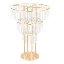 SHIOUCY Hochzeit Gold Kristall Blumenständer, Runder Sockel, Kristall Blumenständer - 1PC - Übersicht 8