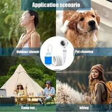 户外浴室便捷工地宿舍露营简易淋浴神器无线淋浴器充电花洒带水泵返校
