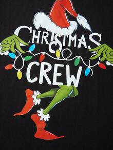 Christmas Family Pajama Set, Featuring A Green Monster Print Long-Sleeved Top And Plaid Pants. Christmas Loungewear, Christmas Parent-Child Outfits, Christmas Pajamas. - 綠色 - 查看 9