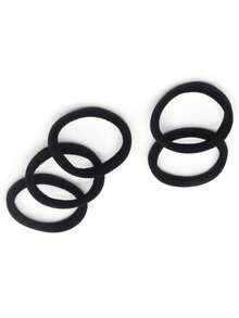 50pcs/ Girls' Basic High Elasticity Hair Ties For Ponytail, Hairstyle (Assorted Colors) Casual Women's Solid Casual Headband, Business Trip Bathroom Hair Washing Rope Headband, Black Headband, High Elasticity Rubber Band