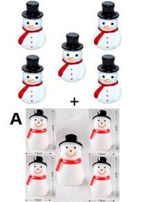 5 قطع/10 قطع/20 قطع تماثيل صغيرة لرجل الثلج مع قبعات - ديكورات عيد الميلاد من الراتنج، مناسبة للأعمال اليدوية DIY، ديكور الحديقة والمنزل - إكسسوارات احتفالية متعددة الوظائف للحفلات والاحتفالات
