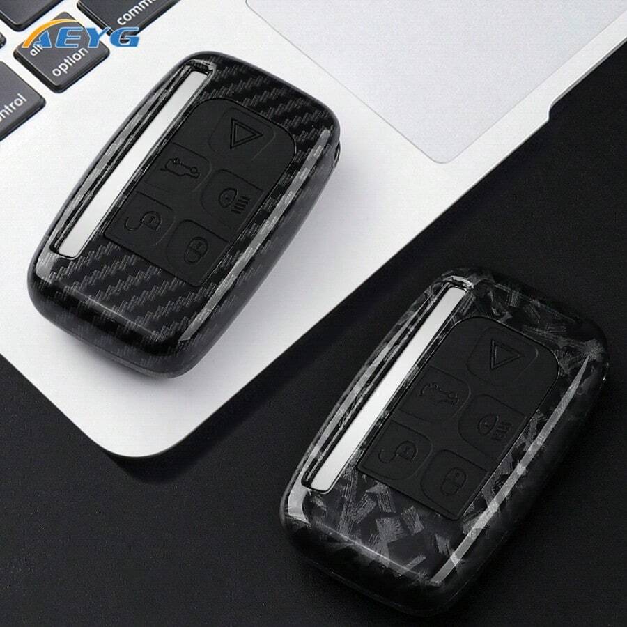 For Range Rover For Carbon Fiber Style ABS Car Key Case Cover, For Land Rover For Discovery For Evoque For Sport For Velar For Jaguar XE E-Pace Accessories - Land Rover a - View 1