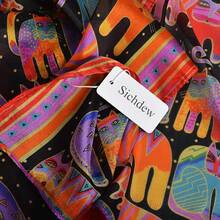 100% Mulberry Silk Scarf For Women Lightweight Long Scarves Beach Wraps Cover Up -Travel Photography Scarfhalloween - 紅貓 - 查看 6
