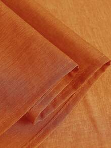 1 件白色雪纺薄纱窗帘，设计用于过滤光线同时保持透明，适用于卧室、办公室、厨房、客厅、书房和家居装饰。﻿ - 橘色 - 查看 8