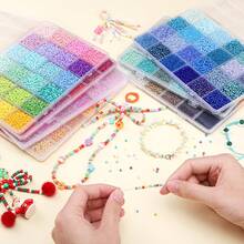 5200pcs 3mm Seed Beads Kit, Mix Colors Glass Seed Beads Kit For Jewelry Making, DIY Round Bead Craft Gift Bracelet Necklace, Enhance Friendship