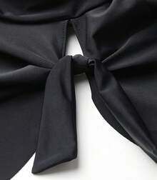 Traje de Baño Mujer, Traje de  Completo Mujer con Cuello en V sin Manga, Traje de Baño con Falda para Playa Piscina Surf Nadar, Bañador de Una Pieza con Sujetador, Bandolera Ajustable - Azul - Ver 9